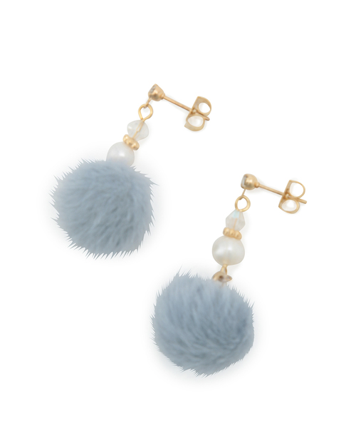ROPE' PICNIC（ロペピクニック）の「ファー×パールピアス（ピアス（両耳用）・レディース・サックスブルー/ライトグレー/イエロー系その他/キナリ・FREE）」の7枚目の写真