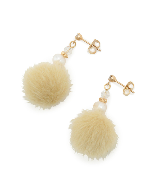 ROPE' PICNIC（ロペピクニック）の「ファー×パールピアス（ピアス（両耳用）・レディース・サックスブルー/ライトグレー/イエロー系その他/キナリ・FREE）」の8枚目の写真
