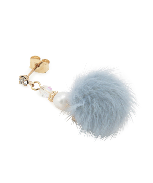 ROPE' PICNIC（ロペピクニック）の「ファー×パールピアス（ピアス（両耳用）・レディース・サックスブルー/ライトグレー/イエロー系その他/キナリ・FREE）」の10枚目の写真