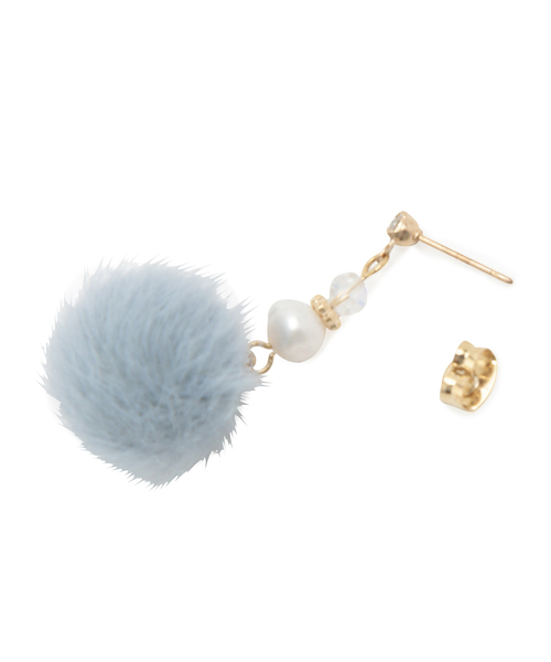 ROPE' PICNIC（ロペピクニック）の「ファー×パールピアス（ピアス（両耳用）・レディース・サックスブルー/ライトグレー/イエロー系その他/キナリ・FREE）」の11枚目の写真