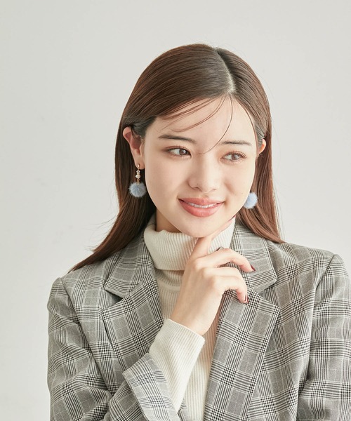 ROPE' PICNIC（ロペピクニック）の「ファー×パールピアス（ピアス（両耳用）・レディース・サックスブルー/ライトグレー/イエロー系その他/キナリ・FREE）」の13枚目の写真