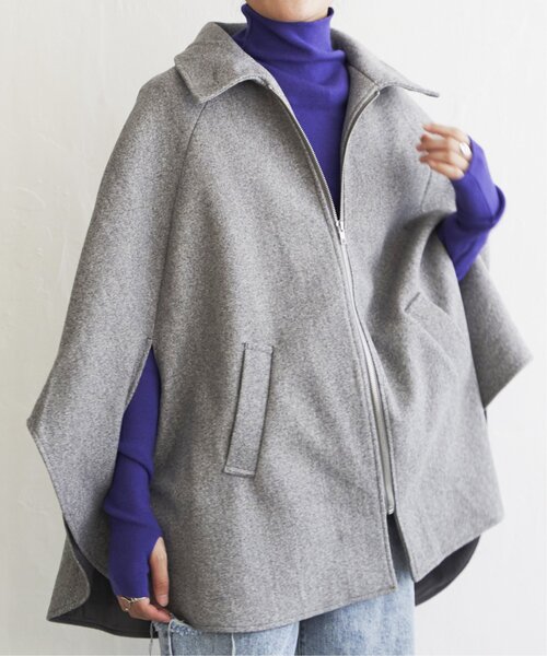 VENCEEXCHANGE（ヴァンスエクスチェンジ）の「フェイクウールポンチョコート（ポンチョ・レディース・ブラウン/ブラック/グレー・FREE）」の16枚目の写真