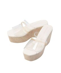 MERCURYDUO | ウッド調クリアチューブウェッジサンダル(サンダル)