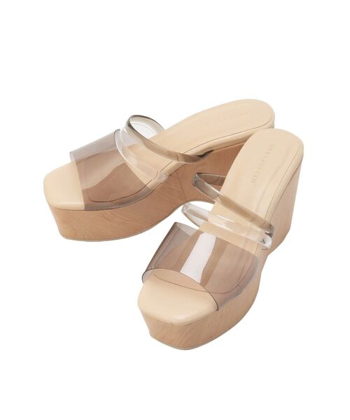 MERCURYDUO（マーキュリーデュオ）の「ウッド調クリアチューブウェッジサンダル（サンダル・レディース・ブラック/クリア/ブラウン/グレー・38/36）」の20枚目の写真