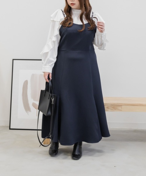 CLETTE(クレット)の「フリル袖プチハイネックブラウス(シャツ/ブラウス・レディース・オフホワイト/ブルー/ラベンダー・4L/3L/LL)」の14枚目の写真