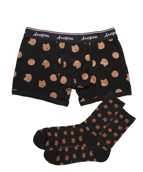 Anapau アナパウ ベアードット メンズボクサーパンツ&クルーソックス（ボクサーパンツ）｜anapau（アナパウ） 4,756円
