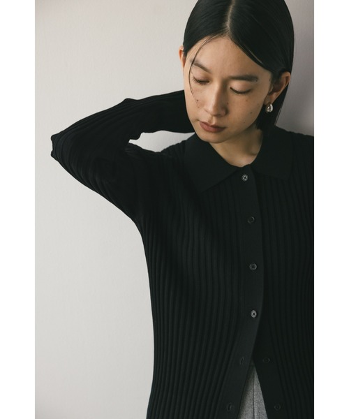 STYLEMIXER（スタイルミキサー）の「コンパクトリブニットシャツ（ニット/セーター・レディース・グリーン/アイボリー/ブラック・FREE）」の13枚目の写真