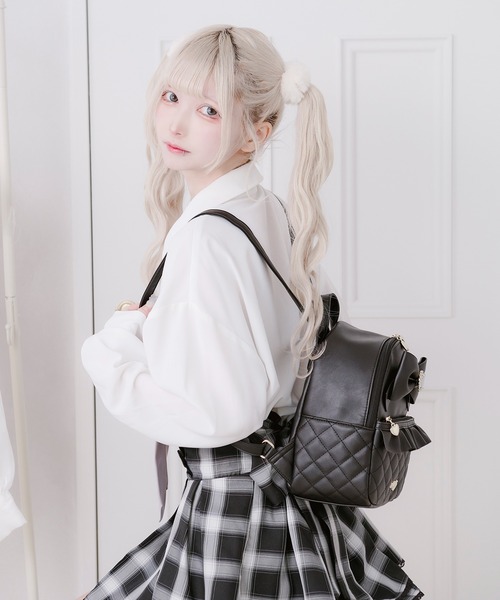 Pal elfy(パルエルフィー)の「キルティングリュック(バックパック/リュック・レディース・ブラック/オフホワイト・フリー)」の9枚目の写真