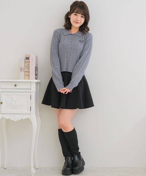 Bott ttt ブラック ケーブルニット セーター 激レア 完売品 美品 ems excite（エムズエキサイト）の「ケーブルポロNTPO（ニット