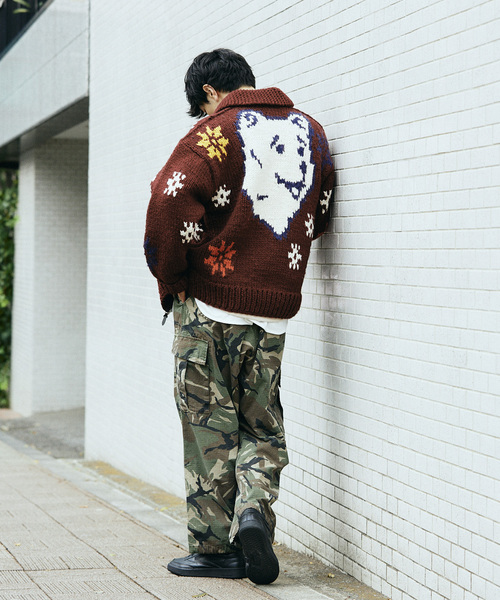 JOURNAL STANDARD relume（ジャーナルスタンダード　レリューム）の「【FROSTPROOF / フロストプルーフ】別注 POLAR BEAR  カーディガン（カーディガン/ボレロ・メンズ・ボルドー/アイボリー・MEDIUM/LARGE）」の8枚目の写真