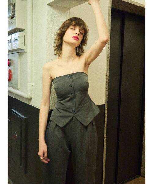 EVRIS（エヴリス）の「コルセットトップス【セットアップ着用可能】（キャミソール・レディース・ブラック/グレー/ピンク・FREE）」の18枚目の写真