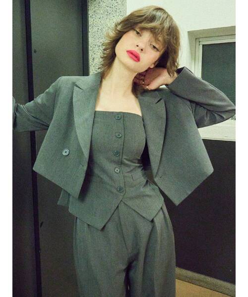 EVRIS（エヴリス）の「コルセットトップス【セットアップ着用可能】（キャミソール・レディース・ブラック/グレー/ピンク・FREE）」の19枚目の写真