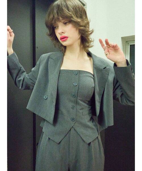 EVRIS（エヴリス）の「コルセットトップス【セットアップ着用可能】（キャミソール・レディース・ブラック/グレー/ピンク・FREE）」の20枚目の写真