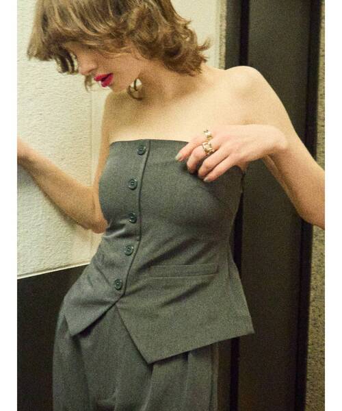 EVRIS（エヴリス）の「コルセットトップス【セットアップ着用可能】（キャミソール・レディース・ブラック/グレー/ピンク・FREE）」の22枚目の写真