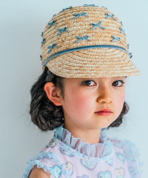 fafa(フェフェ)の「LOLA MAY | ストローハット(ハット・キッズ・ラベンダー/サックスブルー・MEDIUM/LARGE)」の2枚目の写真