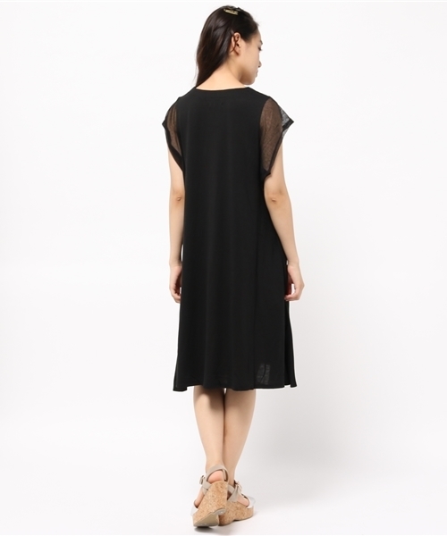 mystic（ミスティック）の「袖メッシュワンピース（ワンピース・レディース・グレー/ブルー/ブラック・ﾌﾘ-）」の6枚目の写真