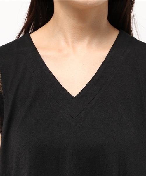 mystic（ミスティック）の「袖メッシュワンピース（ワンピース・レディース・グレー/ブルー/ブラック・ﾌﾘ-）」の7枚目の写真