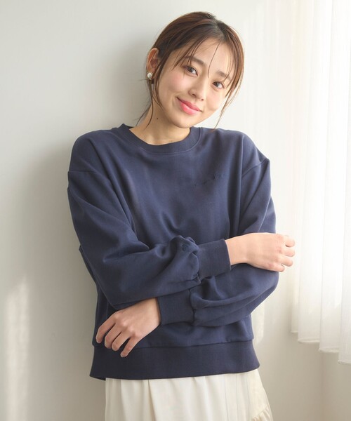 Feroux（フェルゥ）の「【セットアイテム】裏毛プルオーバー×ランダムプリーツ スカート（セットアップ・レディース・ネイビー系/ベージュ系・1/2）」の8枚目の写真
