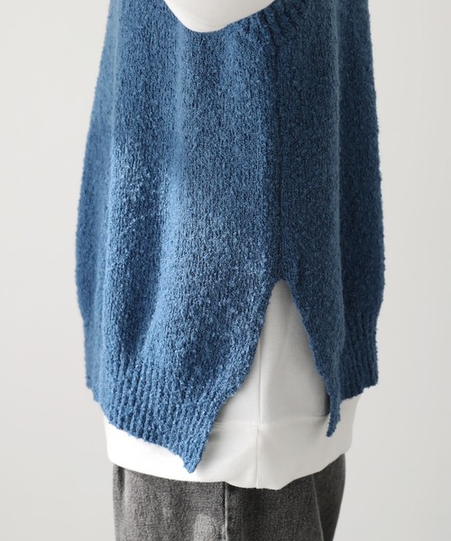 ASTRONOMY(アストロノミー)の「ブークレVネックニットベスト(ベスト・メンズ・ブラック/ブルー/チャコール/ライトベージュ・L/M)」の6枚目の写真