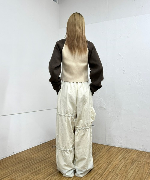 WHO'S WHO gallery(フーズフーギャラリー)の「ドロストデザインパンツ(スラックス・レディース・オフホワイト/シルバー/ブラック/ライトグレー・FREE)」の7枚目の写真