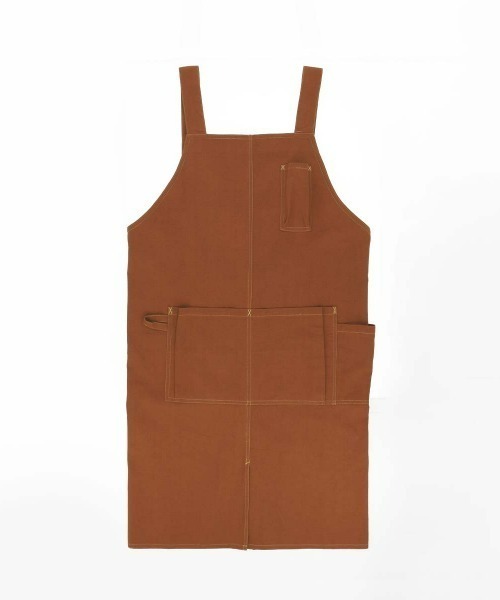 NAIGAI(ナイガイ)の「HOUSE WEAR STUDIO メンズ オックスワッシャー無地 後ボタン H型 ワークエプロン 70372090(エプロン・メンズ・カーキ/レンガ/ダークブルー・FREE)」の1枚目の写真