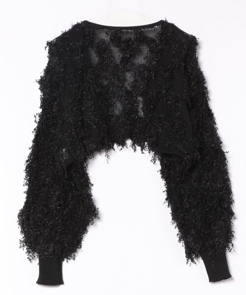 CHILLE(チル)の「フェザーカットニットカーディガン 長袖(カーディガン/ボレロ・レディース・アイボリー/ブラック・FREE)」の18枚目の写真