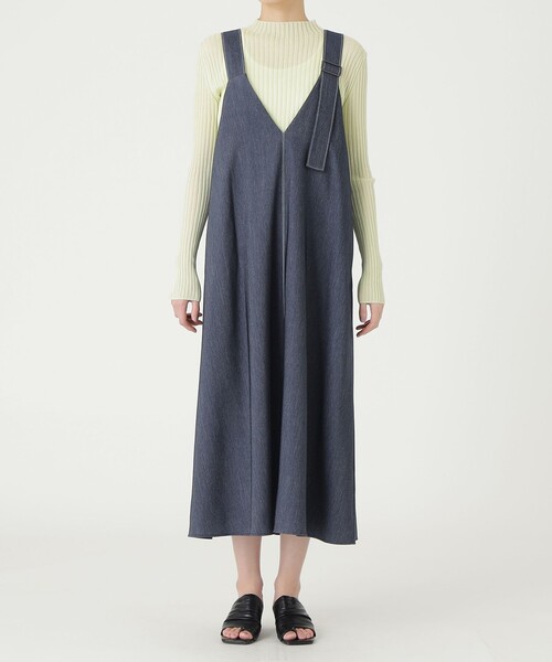 CAST:（キャストコロン）の「【イチオシ】デニムライクジャンパースカート（ジャンパースカート・レディース・ネイビー・M/S）」の3枚目の写真