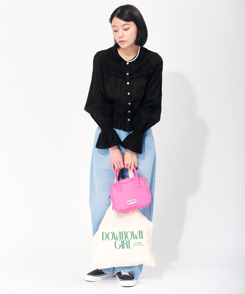 OUTDOOR PRODUCTS Usual Things(アウトドアプロダクツユージュアルシングス)の「ピンタックレースショートブラウス(シャツ/ブラウス・レディース・ホワイト/ブラック・FREE)」の20枚目の写真