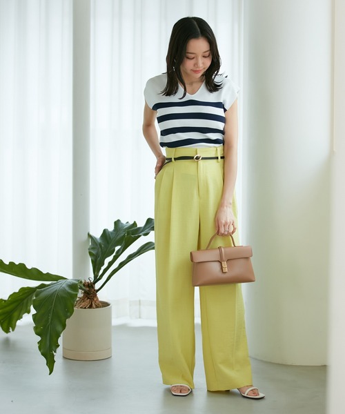 VIS（ビス）の「【前後2WAY】美人スリーブニットプルオーバー【UVケア・接触冷感・洗える】（ニット/セーター・レディース・ブラウン/ホワイト系その他/キナリ/グリーン・FREE）」の20枚目の写真