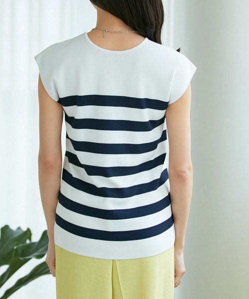 VIS（ビス）の「【前後2WAY】美人スリーブニットプルオーバー【UVケア・接触冷感・洗える】（ニット/セーター・レディース・ブラウン/ホワイト系その他/キナリ/グリーン・FREE）」の13枚目の写真