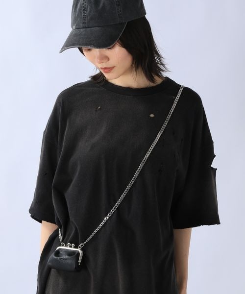 JEANASIS（ジーナシス）の「ミニガマグチネックレス/114270（ショルダーバッグ・レディース・シルバー系その他/ブラック系その他・FREE）」の4枚目の写真