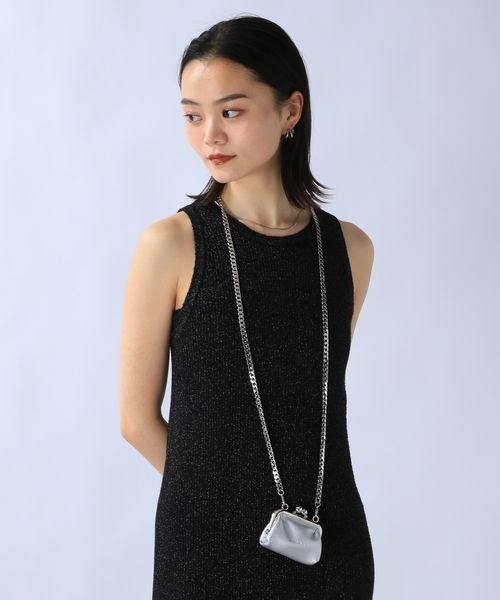 JEANASIS（ジーナシス）の「ミニガマグチネックレス/114270（ショルダーバッグ・レディース・シルバー系その他/ブラック系その他・FREE）」の6枚目の写真