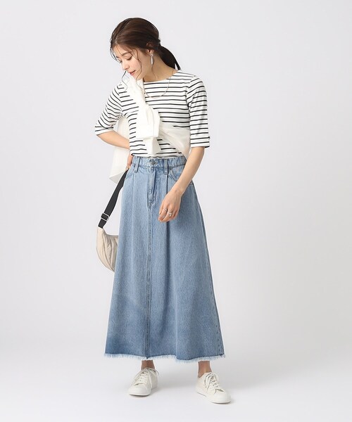 DRESKIP(ドレスキップ)の「◆一枚でもレイヤードでも お袖ロールアップ5分袖Tシャツ(Tシャツ/カットソー・レディース・ライトグレー/オフホワイト/ホワイト系5/ブラック・02/03/04)」の7枚目の写真