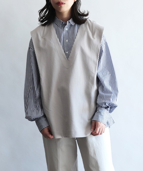 【セール】[ OWLEYE by domingo / アウルアイ ] インレイ Vネックトップス（ベスト）｜OWLEYE by domingo（アウルアイ バイドミンゴ） 5,748円