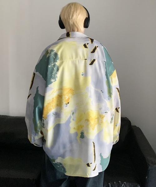 【セール】【FVLMEN】marble pattern longsleeve shirt/マーブル柄 ロングスリーブ シャツ（シャツ/ブラウス）｜FVLMEN（フルメン）