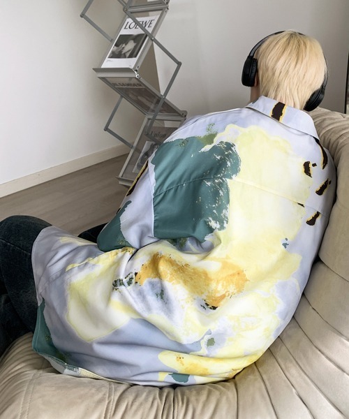 【セール】【FVLMEN】marble pattern longsleeve shirt/マーブル柄 ロングスリーブ シャツ（シャツ/ブラウス）｜FVLMEN（フルメン）