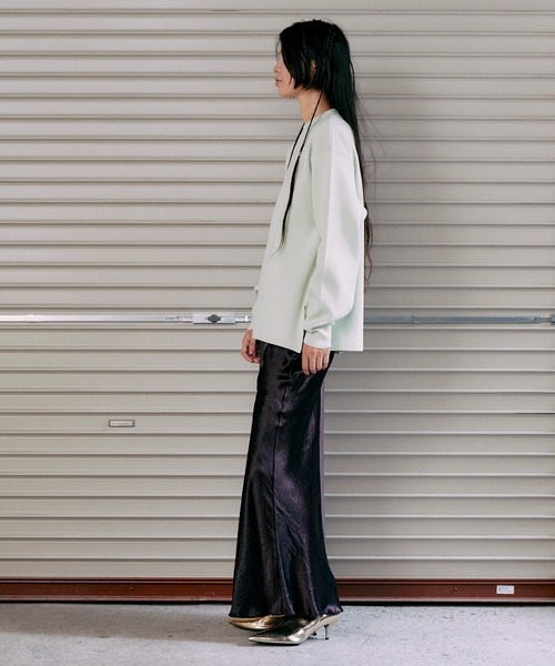 THINGS THAT MATTER(シングス ザット マター)の「ONENESS LOGO BIG KNIT PULLOVER / ワンネスロゴビッグニットプルオーバー(ニット/セーター・レディース・アイボリー/ブラック/ミント/イエロー/ラベンダー/オレンジ・FREE)」の9枚目の写真