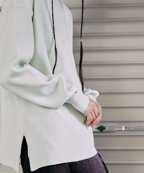 THINGS THAT MATTER(シングス ザット マター)の「ONENESS LOGO BIG KNIT PULLOVER / ワンネスロゴビッグニットプルオーバー(ニット/セーター・レディース・アイボリー/ブラック/ミント/イエロー/ラベンダー/オレンジ・FREE)」の7枚目の写真