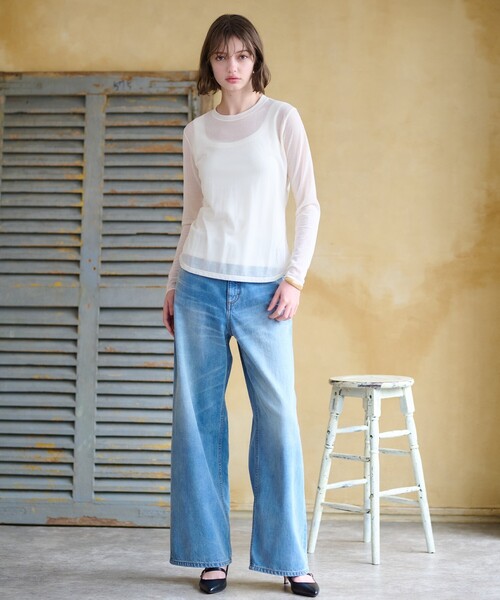 DRESSTERIOR(ドレステリア)の「◆シアープルオーバー(Tシャツ/カットソー・レディース・オフホワイト/ブラック/ライトグレー系9・40/38/36)」の7枚目の写真