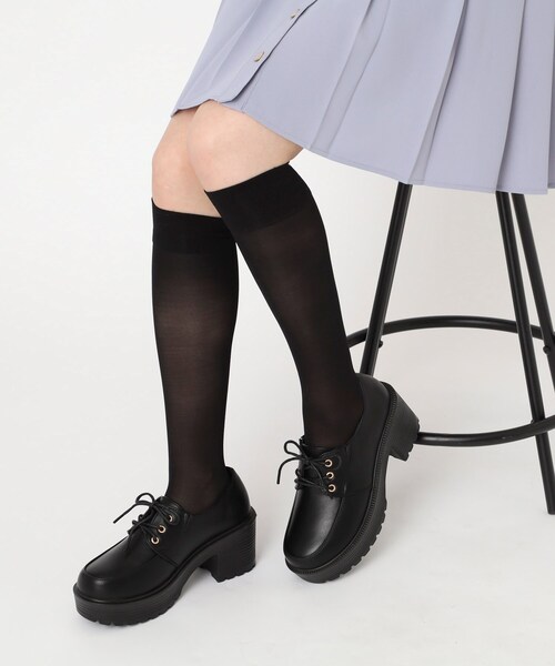 cs T&P(シーエスティーアンドピー)の「厚底レースアップパンプス(パンプス・レディース・ブラック系1/アイボリー/ブラック・S/M/L/LL)」の9枚目の写真