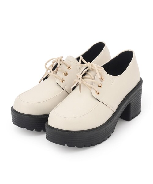 cs T&P(シーエスティーアンドピー)の「厚底レースアップパンプス(パンプス・レディース・ブラック系1/アイボリー/ブラック・S/M/L/LL)」の4枚目の写真