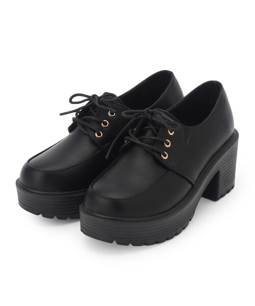 cs T&P(シーエスティーアンドピー)の「厚底レースアップパンプス(パンプス・レディース・ブラック系1/アイボリー/ブラック・S/M/L/LL)」の5枚目の写真