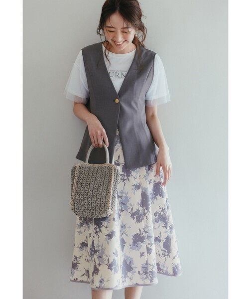 ANY SIS(エニィスィス)の「シルエットフラワー スカート(スカート・レディース・ダルブルー系4/イエロー系4・3/2/1)」の5枚目の写真
