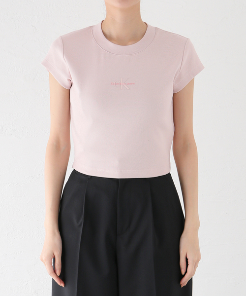 JOINT WORKS(ジョイントワークス)の「【Calvin Klein Jeans / カルバン クライン ジーンズ】 A- MNGM BABY TEE(Tシャツ/カットソー・レディース・カーキ/ベージュ/ピンク/ホワイト/ブラック・SMALL)」の5枚目の写真