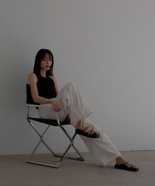 LIAN（リアン）の「カーゴパラシュートパンツ（カーゴパンツ・レディース・ブラック/チャコールグレー/ライトグレー/オフホワイト・FREE）」の9枚目の写真