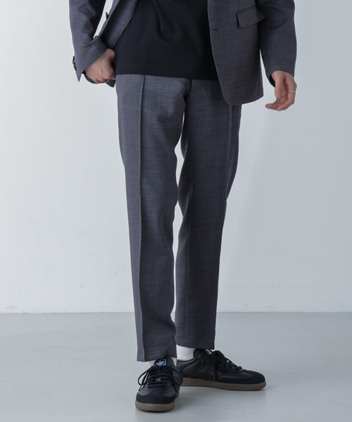 NANO universe（ナノユニバース）の「「N TROUSERS」Reflax(R)スラブツイルストレッチパンツ（セットアップ可）（スーツパンツ・メンズ・ネイビー/グレー・S/M/L）」の2枚目の写真