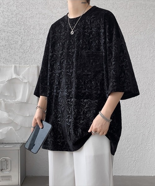 レオナール　大きいサイズ　カットソー　Tシャツ　花柄　ペイズリー　トリム　LL レオナール 大きいサイズ カットソー Tシャツ 花柄 ペイズリー