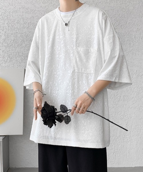 CREARE -LINO-（クレアーレリノ）の「【ユニセックス商品】ペイズリー柄トップス（Tシャツ/カットソー・メンズ・ブラック/ホワイト・FREE）」の13枚目の写真
