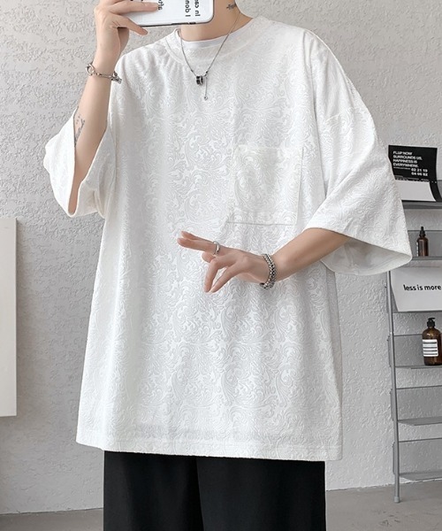 CREARE -LINO-（クレアーレリノ）の「【ユニセックス商品】ペイズリー柄トップス（Tシャツ/カットソー・メンズ・ブラック/ホワイト・FREE）」の19枚目の写真