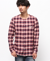 WEGO | WEGO/オンブレチェックノーカラーシャツ　(シャツ/ブラウス)